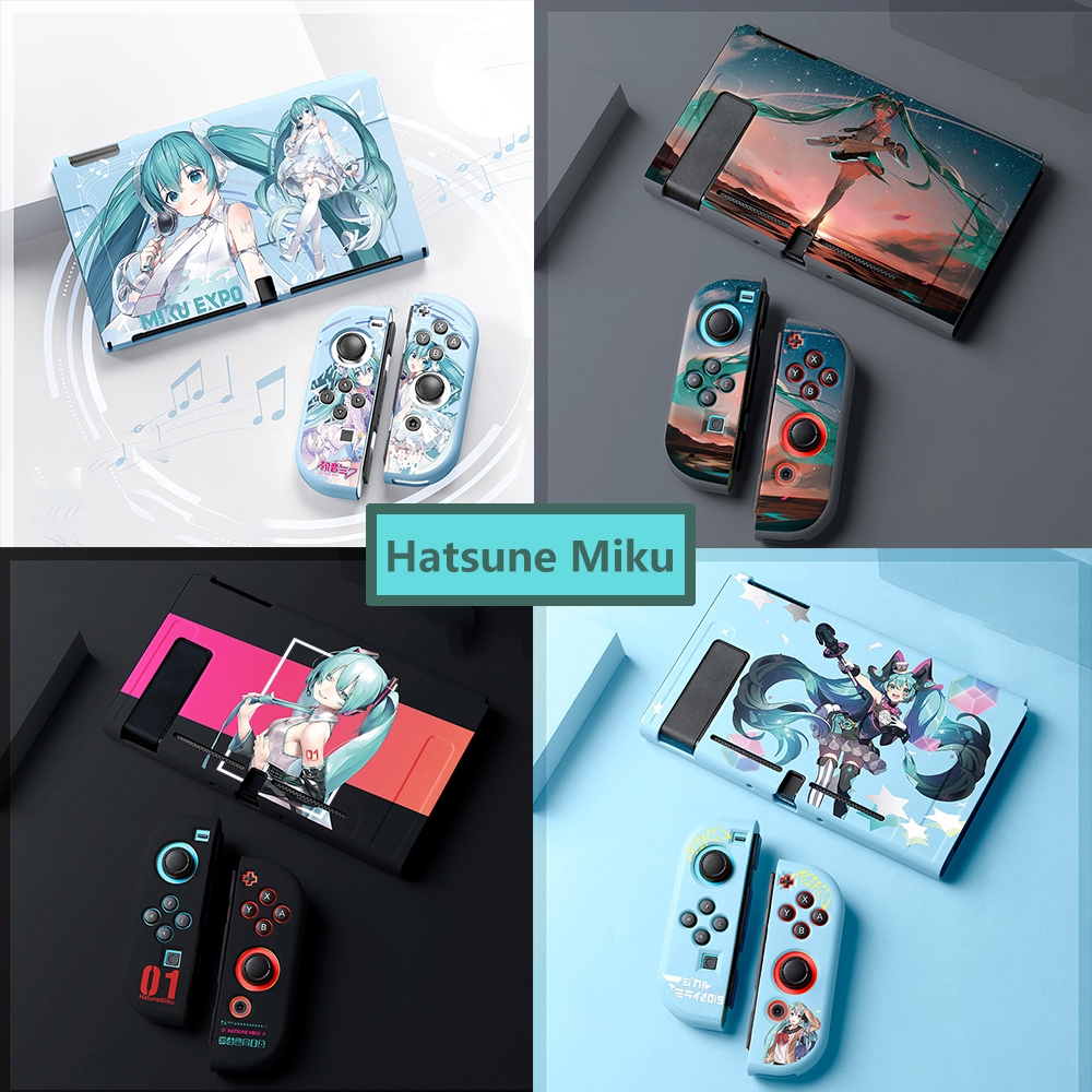 Hatsune Miku Switch เคสป้องกัน สําหรับ Nintendo Switch / OLED น่ารัก นุ่ม TPU กันลื่น จับผิว แข็ง เคส Dockable เคส ป้องกันรอยขีดข่วน กันกระแทก บาง เคส