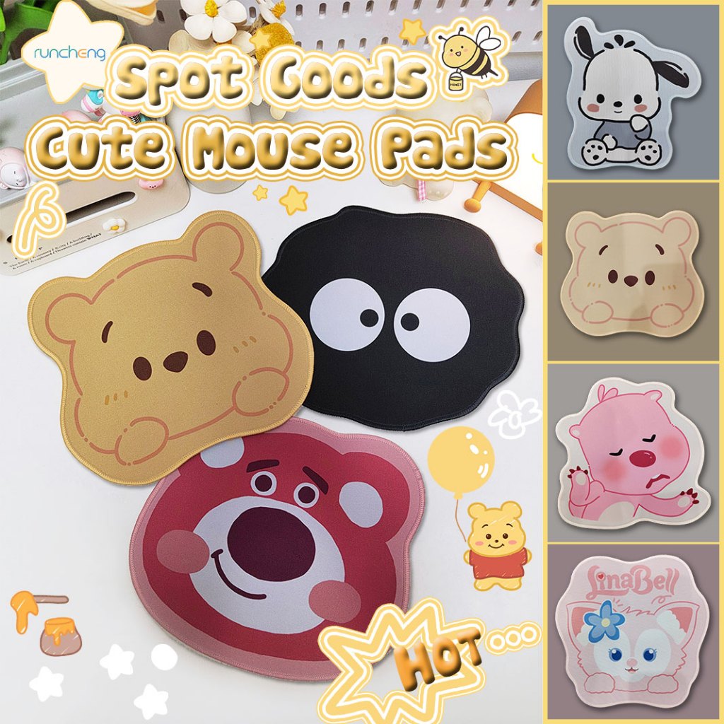 (พร้อมส่ง)น่ารักหมีพูห์ / Linna Bell / Loopy / Pochacco / สตรอเบอร์รี่หมีรูปร่างแผ่นรองเมาส์สำหรับสาว ๆ ข้อมือแผ่นรองโต๊ะคอมพิวเตอร์แบบพกพาขนาดเล็ก