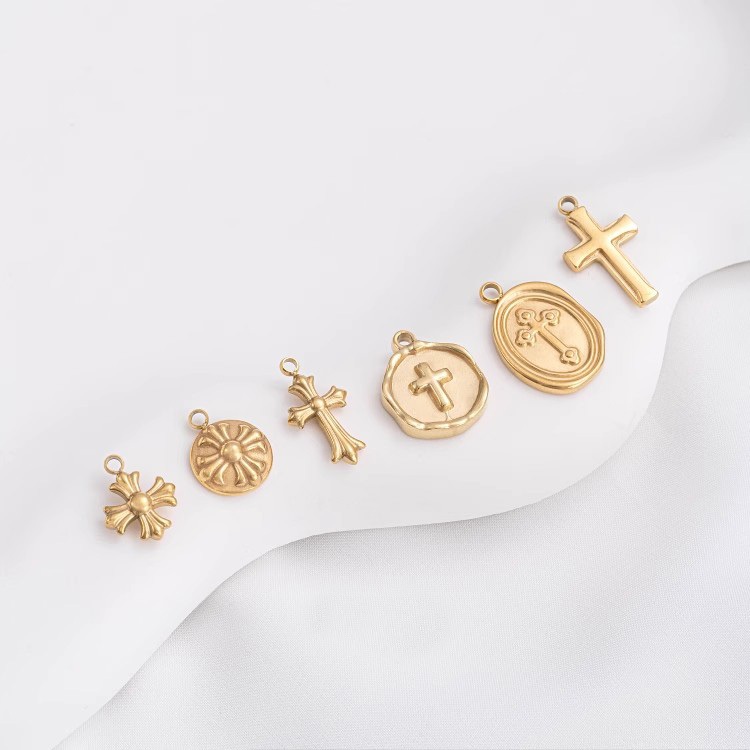 จี้สเตนเลส ชุบทอง 18K สําหรับทําเครื่องประดับ สร้อยข้อมือ สร้อยคอ ต่างหู DIY