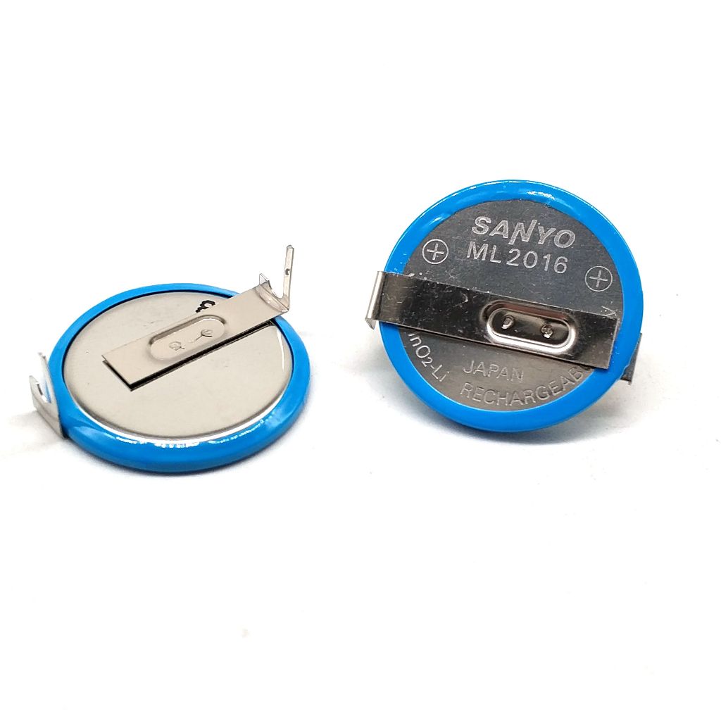 แบตเตอรี่ปุ่มกด ML2016 Japan Sanyo ML2016 พร้อมหมุดบัดกรี 3V 1 ชิ้น
