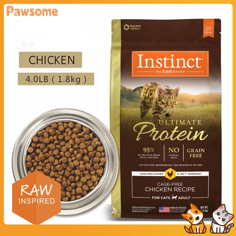 Instinct Ultimate อาหารแมว สูตรไก่ ไร้กรงโปรตีน ธรรมชาติ 1.8 กก. สําหรับแมวโต