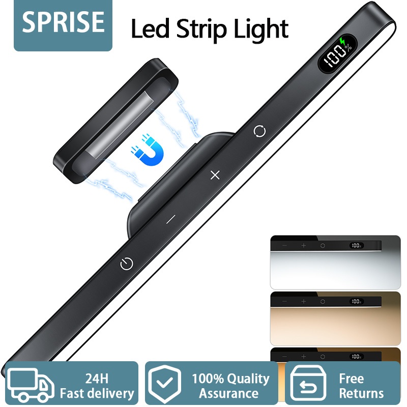 Sprise โคมไฟกระจกตั้งโต๊ะ LED 120 ดวง 3W 3 สี 2000mAh ชาร์จได้ ปรับได้ สําหรับห้องครัว ตู้เสื้อผ้า ข้างเตียง