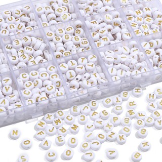 [4x7มม.] ประมาณ50ชิ้น ทําเอง เครื่องประดับตัวอักษรสีทองจดหมา…