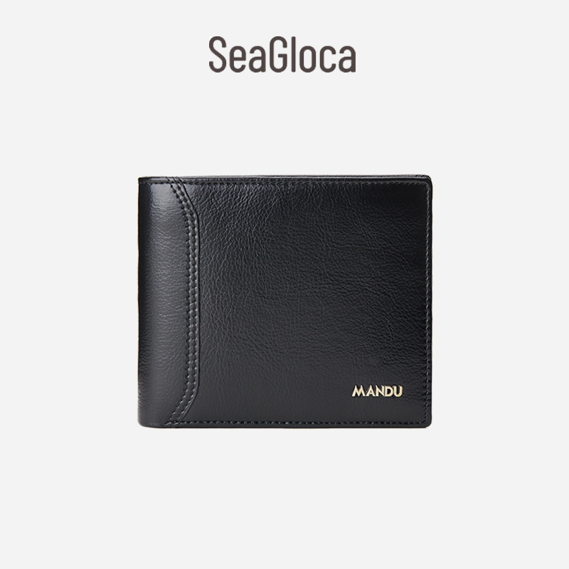 Seagloca ใหม่ กระเป๋าสตางค์หนัง ใบสั้น พับได้ หรูหรา พร้อมกล่อง สไตล์ธุรกิจ สําหรับผู้ชาย No 1738