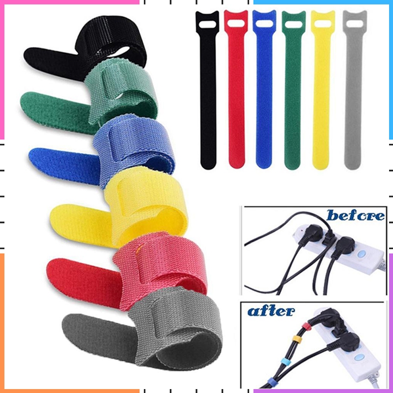 【ซื้อ 5 แถม 1】ที่เก็บสายเคเบิลไนล่อน มีกาวในตัว 1 ชิ้น