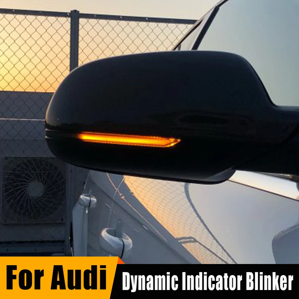 LED แบบไดนามิกไฟเลี้ยวเหมาะสําหรับ Audi A4 A5 B8 B8.5 A3 8P Q3 A6 C6 4F S6 SQ3 A8 D3 8K RS5 วิ่งแฟลช