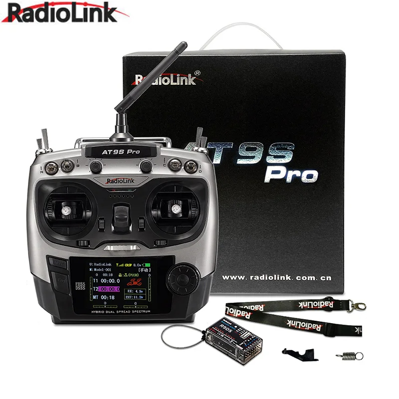 Radiolink AT9S Pro TX 10/12CH เครื่องรับส่งสัญญาณวิทยุบังคับ พร้อมตัวรับสัญญาณ R9DS RX 2.4G สําหรับเครื่องบินบังคับ FPV