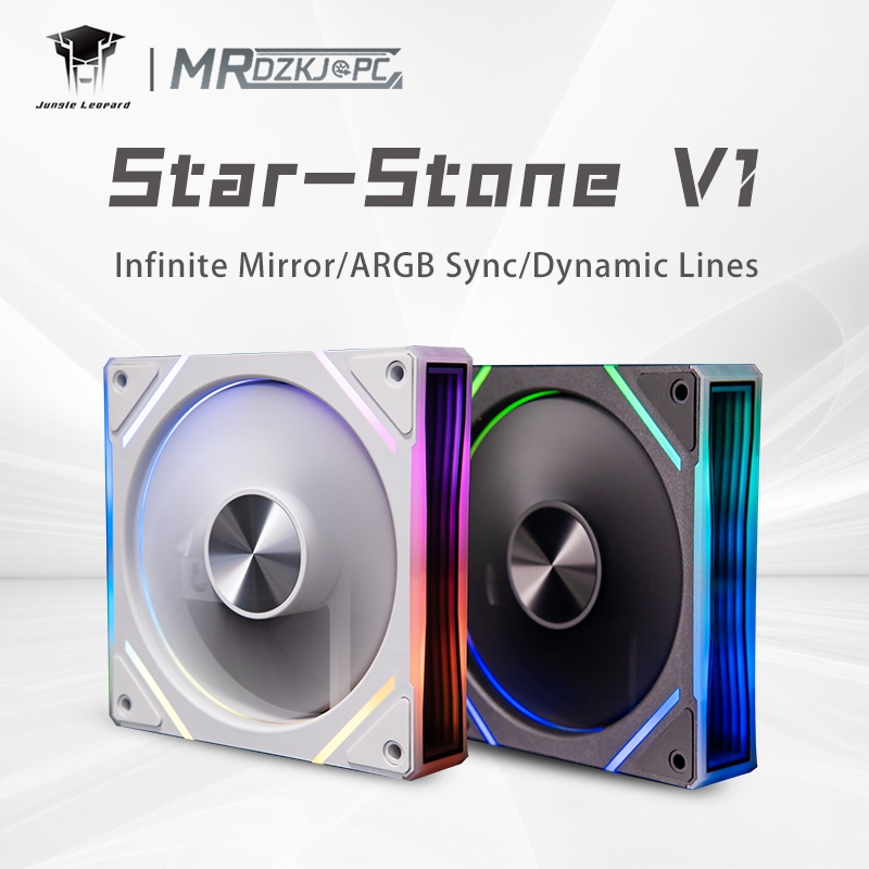 Jungle Leopard Star-Stone V1 ARGB พัดลม CPU 120 มม. กระจกอินฟินิตี้ 5V 3PIN เมนบอร์ดซิงค์ไฟ 4PIN PWM