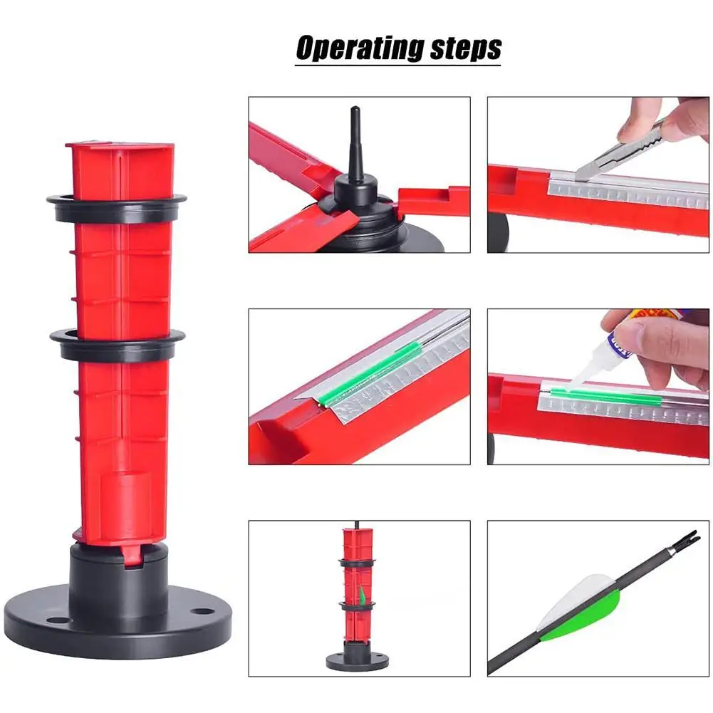 ใหม่ Cylindric Arrow Fletching Jig Multi-size DIY Feather Sticky Vanes เครื่องมือ