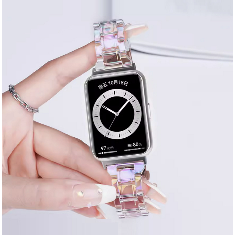 Bling Reflecting light Gloosy Coloful Plastic สาย Huawei watch fit 2 สายนาฬิกาข้อมือหนัง คุณภาพสูง คุณภาพสูง สายนาฬิกาข้อมือ สาย huawei watch fit Strap โลหะ แบบเปลี่ยน สายนาฬิกา huaweiwatch fit 2 Leather Slim สายนาฬิกา Huawei watch fit 2 สาย Huawei fit 2