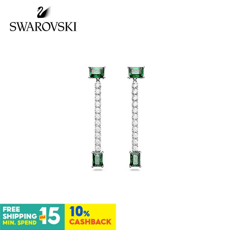 Swarovski MATRIX ต่างหู สีเขียว ความรู้สึกระดับไฮเอนด์