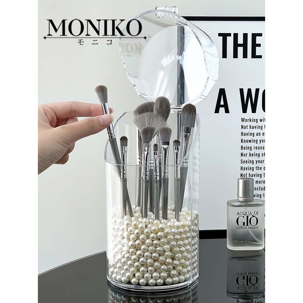 Moniko ที่เก็บแปรงแต่งหน้า อะคริลิคใส ป้องกันฝุ่น