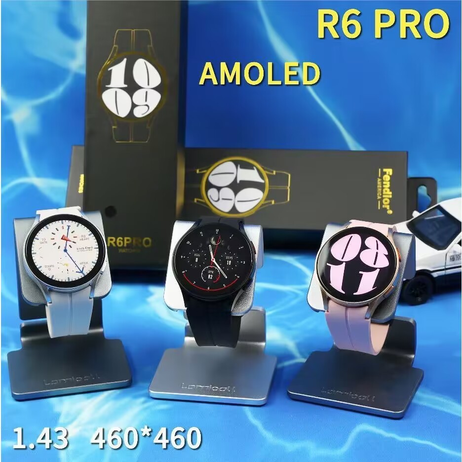 R6 pro TOP Galaxy watch 6 amoled สมาร์ทวอทช์ 44 มม. ไร้สาย ชาร์จ บลูทูธ โทร VS สมาร์ทวอทช์ samsung h