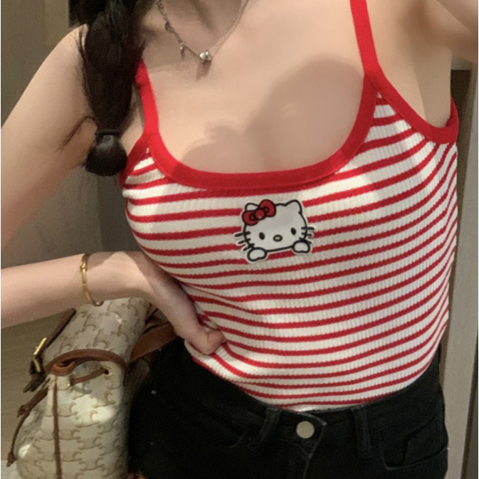 Summer New Soft Girl Suspenders Inside The Hot Girl Vest Daily Style Niche Outer Wear Bottoming Student Cute Top Female