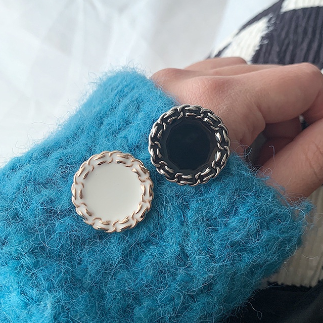 กระดุมโลหะ ขนาด 12.5 มม. 15 มม. 18 มม. 20 มม. 23 มม. 25 มม. สีดํา และสีขาว สําหรับถักเสื้อกันหนาว 5 ชิ้น ต่อแพ็ค