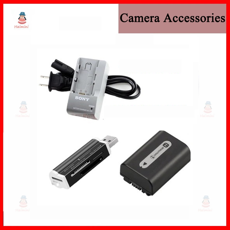 แบตเตอรี่กล้อง Sony DSC-HX1 HX100 HX100V HX200 NP-FH50 + ที่ชาร์จ + เครื่องอ่านการ์ด