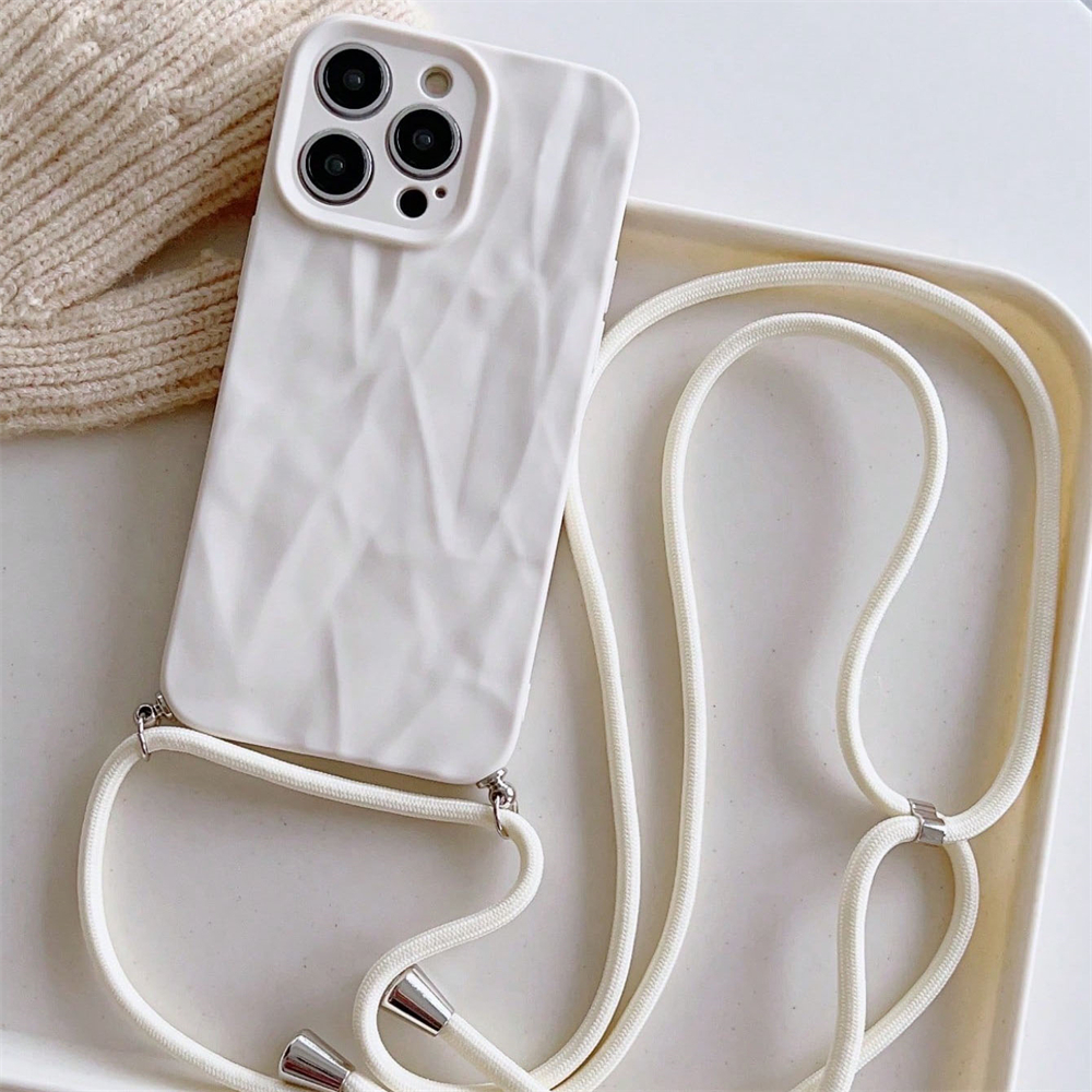 เคสโทรศัพท์มือถือ ฟอยล์ดีบุก 3D พร้อมสายคล้อง ปรับได้ สีแคนดี้ สําหรับ iPhone 15 14 13 12 Pro Max 14 15 Plus 11