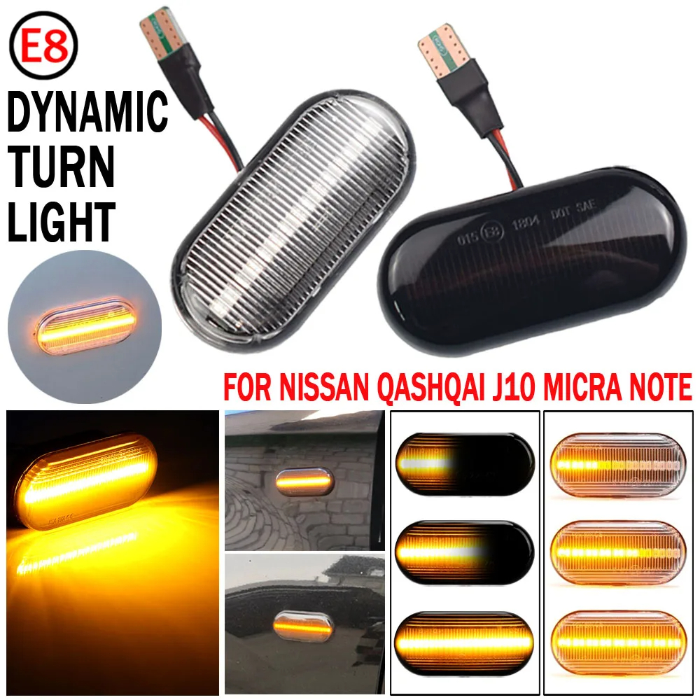 ไฟเลี้ยวไดนามิก LED สําหรับรถยนต์ Nissan Tiida C11 Note E11 NE11 Micra K12 NP300 Navara D40 Free Guest J10