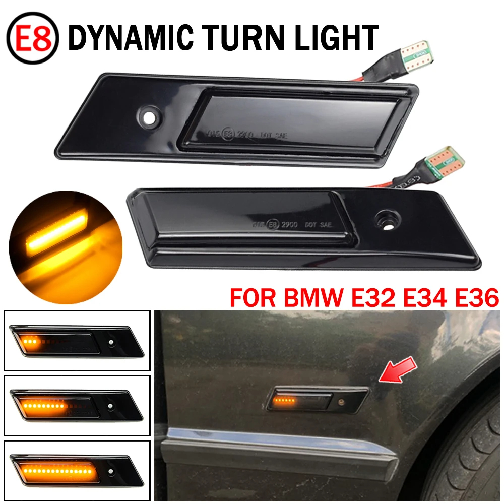 ไฟเลี้ยวไดนามิก LED ติดกระจกมองข้าง สําหรับ BMW 3 5 7 Series E32 E34 E36 1990-1996