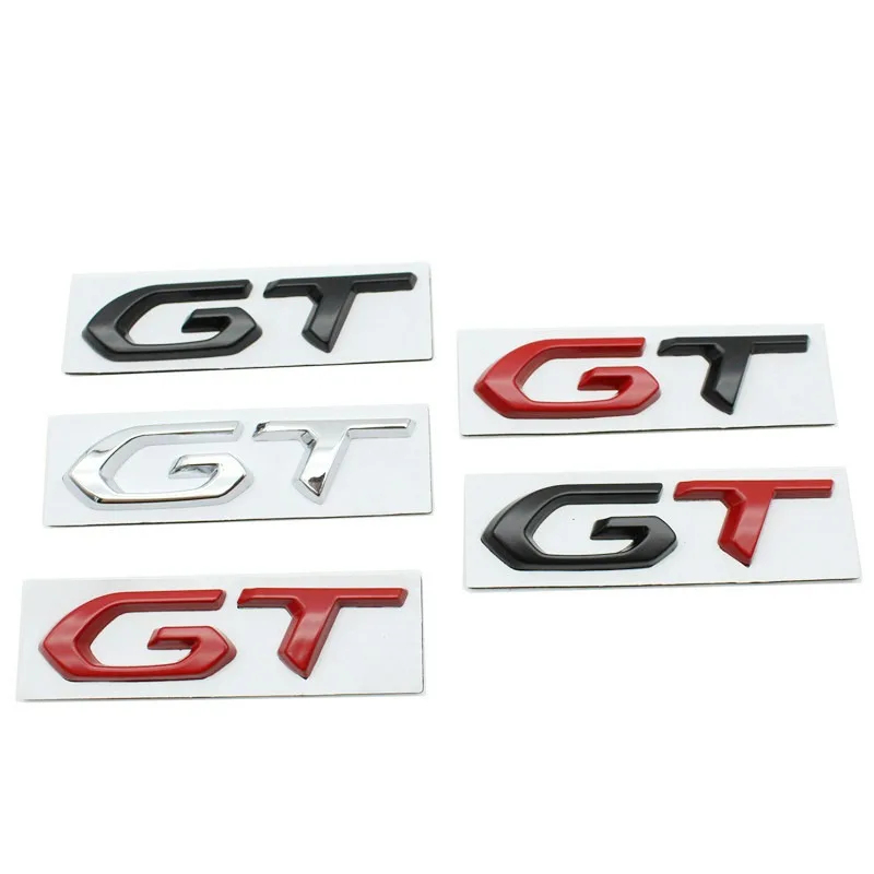 1 ชิ้นโลหะ GT จัดแต่งทรงผมโลโก้รถ Trunk Badge สติกเกอร์สัญลักษณ์ Auto Body Decal สําหรับ Kia Peugeot Volkswagen Ford สติกเกอร์อุปกรณ์เสริม