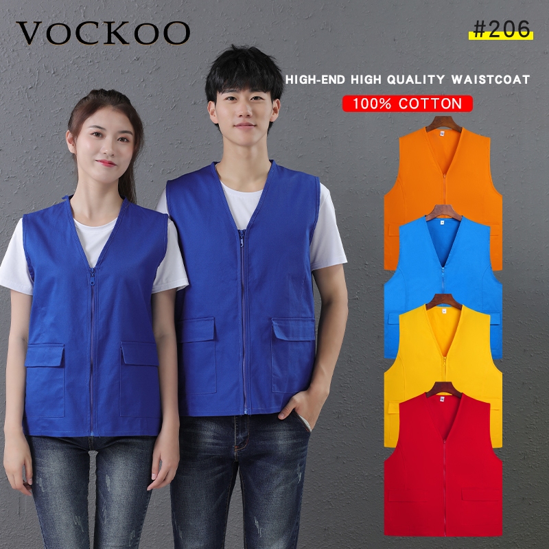 Vockoo#เสื้อยืดผู้ชาย และผู้หญิงผลิตจากผ้าฝ้ายระบายอากาศคอวีเสื้อกั๊กสบาย ๆ สบาย ๆ เสื้อกล้ามผู้ชาย ราคา ถูกที่สุด ดีลบีเคเค