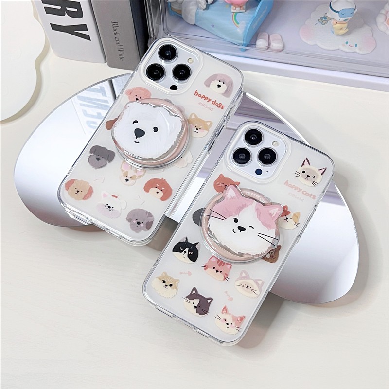 IPhone 17 16 15 Pro max 14 Pro max รูปแบบแมวและสุนัข วัสดุ TPU กระบวนการ IMD รองรับแม่เหล็ก เคสโทรศัพท์