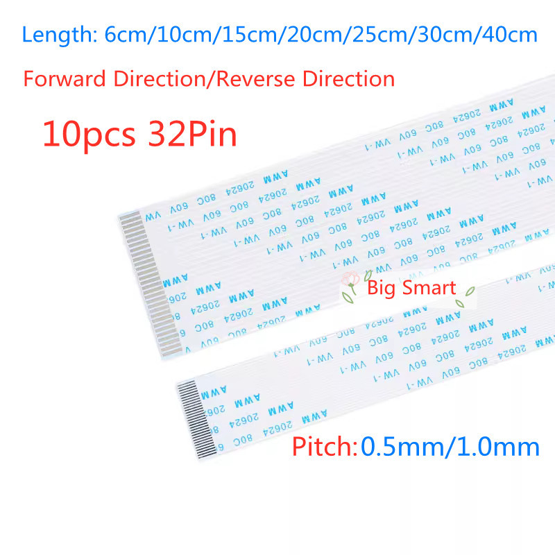 สายเคเบิล LCD 32 พิน พิทช์ 0.5 มม. 1.0 มม. FFC FPC 32P A/B 32 พิน 60V 32 P 10 ชิ้น