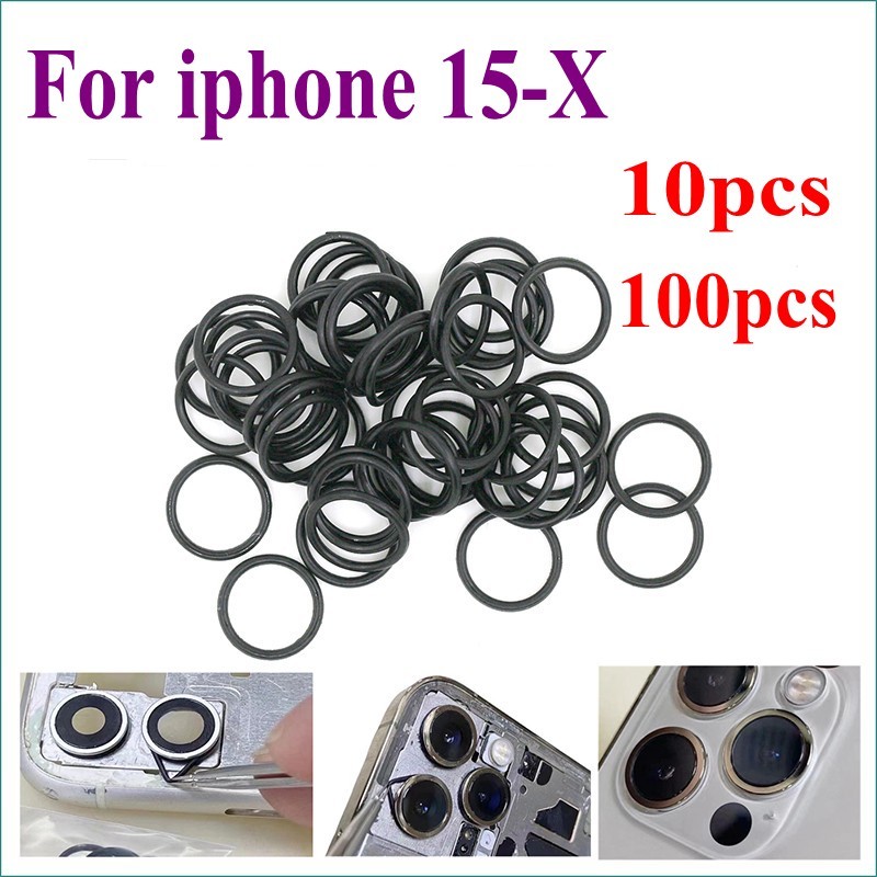 10 ชิ้น 100 ชิ้น สําหรับ iphone 15 14 13 12 11 XR XS Max pro plus mini แหวนยางกันน้ํา แก้ปัญหาฝาหลังกล้องจม