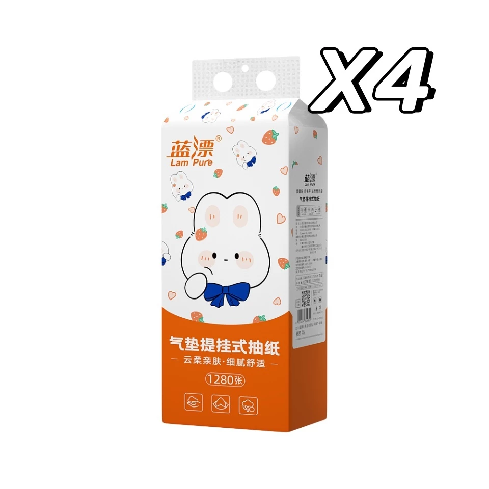กระดาษทิชชู่แขวนได้ Lampure 4 ชั้น 1280 แผ่น 4 ห่อ thumbnail 3