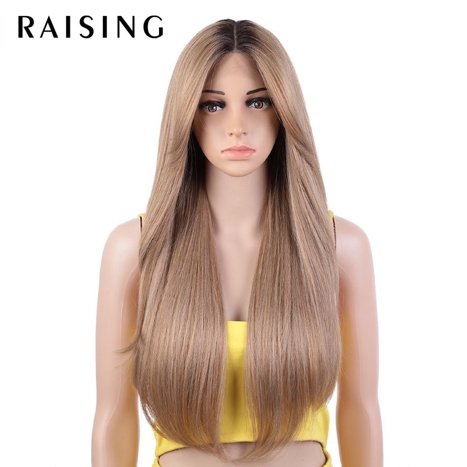 Raising วิกผมลูกไม้สังเคราะห์ ยาว 26 นิ้ว สีบลอนด์ สําหรับผู้หญิง