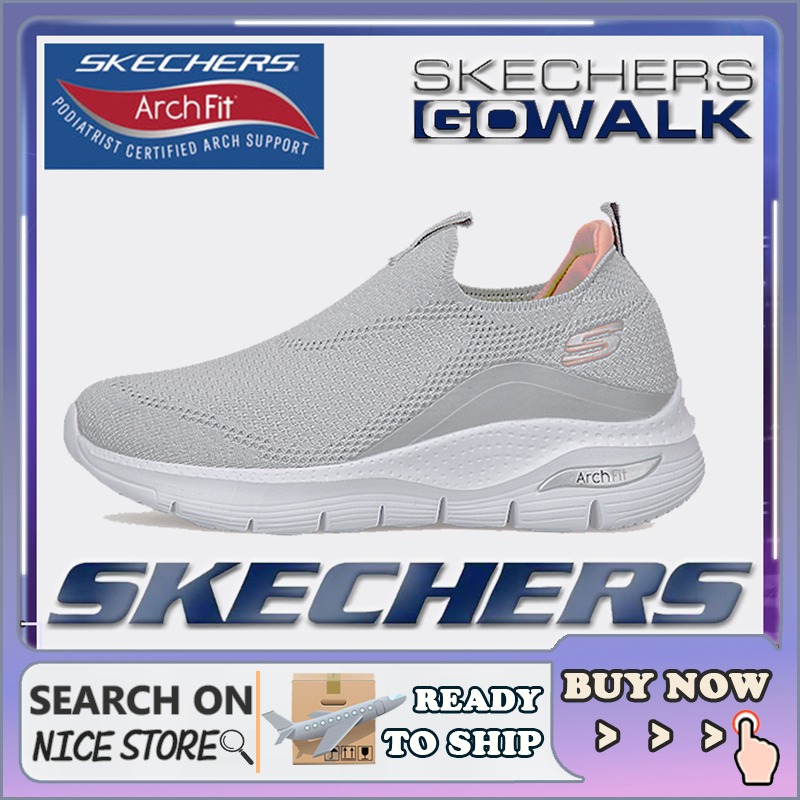 [รองเท้าผ้าใบผู้หญิง] Skechers_ Go-walk รองเท้าผ้าใบ สลิปออน กีฬา รองเท้าส้นแบน Kasut Sukan Wanita Walking Running Girl 5SON