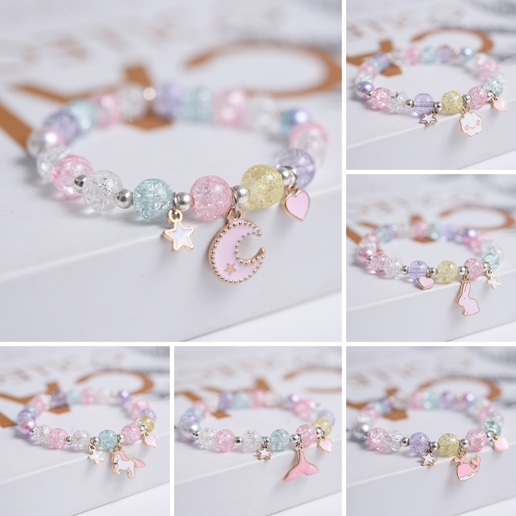 ✨Sanrio✨ สร้อยข้อมือ กําไลข้อมือ ประดับลูกปัดคริสตัล รูปแมว และกระต่ายนําโชค แฟชั่นสําหรับผู้หญิง【XINYIA】