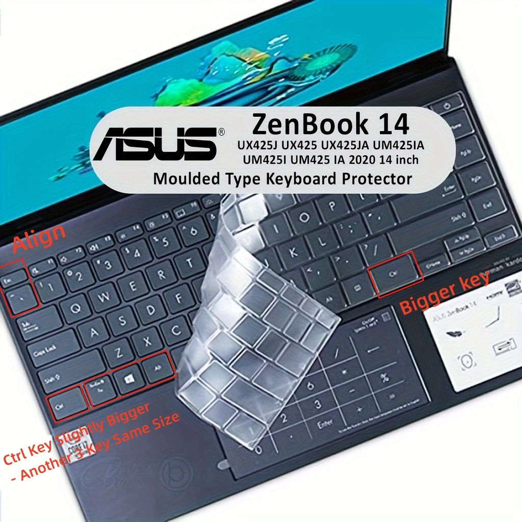 [CAN] เคสหนัง ซิลิโคน ใส ป้องกันคีย์บอร์ดแล็ปท็อป 14 นิ้ว สําหรับ ASUS ZenBook 14 UX425J UM425IA UX425JA UX425EA UM425UA