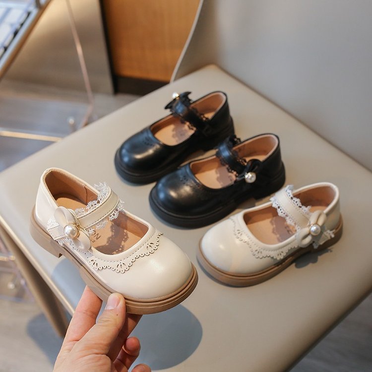 พร้อมส่ง รองเท้าหนังลําลอง ส้นเตี้ย ใส่สบาย แฟชั่นเจ้าหญิง สําหรับเด็กผู้หญิง