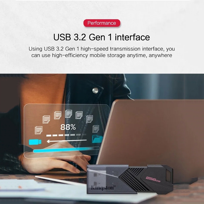 Kingston USB 3.2 High-Speed Flash Memory Driver 128GB, 256GB, 64GB Waterproof Pen Flash Memory Driver, พร้อมอะแดปเตอร์ TYPE-C, เหมาะสําหรับโทรศัพท์มือถือ, คอมพิวเตอร์, ลําโพง