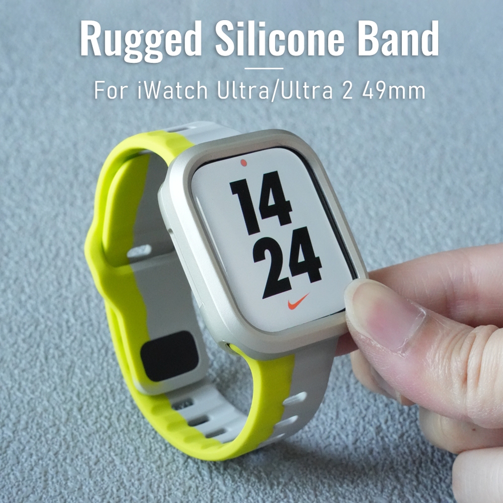No Mad Ultra Strike สายนาฬิกาข้อมือซิลิโคน สําหรับ Apple Watch Ultra 2 49 มม. 45 มม. 44 มม. 41 มม. 40 มม. Series 9 8 7 6 5 4 3 SE2