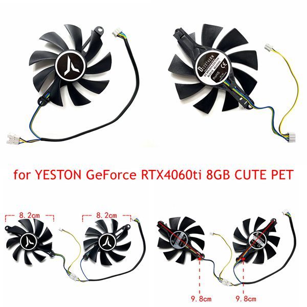พัดลมระบายความร้อนการ์ดจอ สําหรับ YESTON GeForce RTX4060ti 8GB CUTE PET