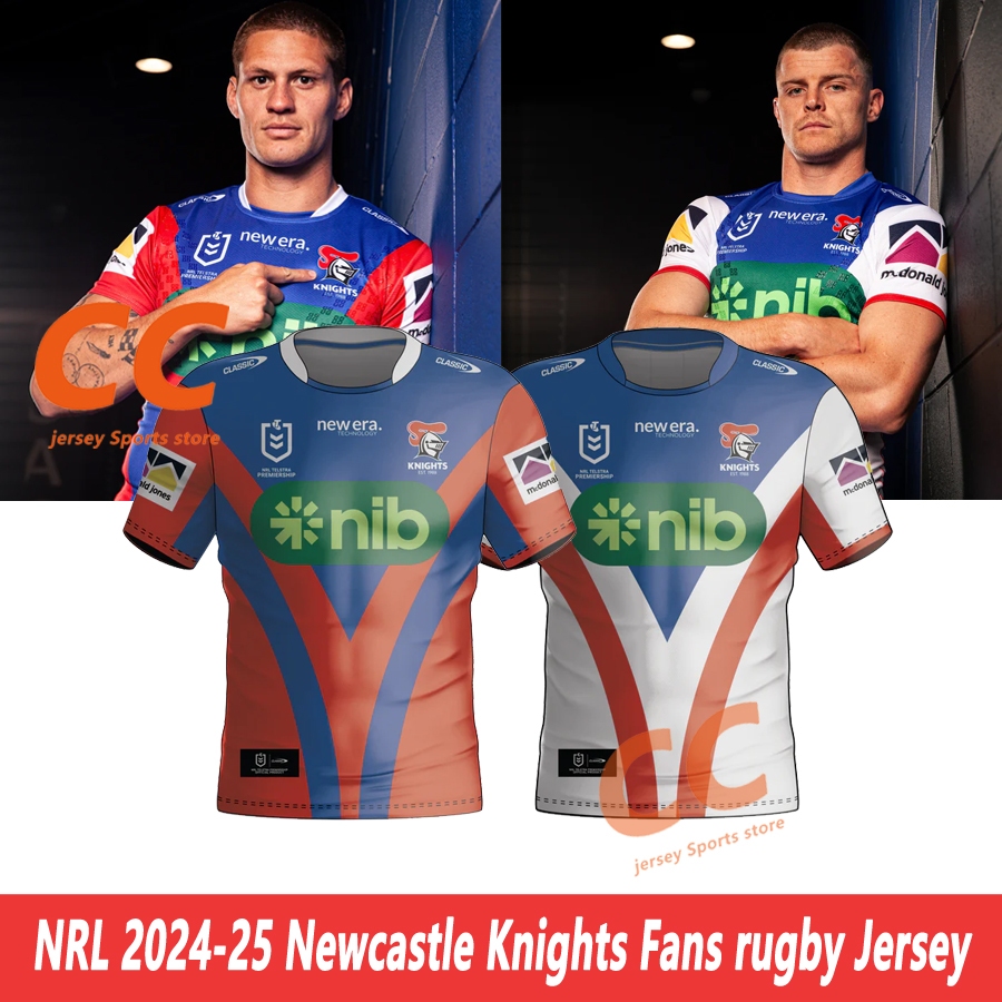 เสื้อกีฬารักบี้ ลาย NRL Newcastle Knights 2024-2025 สําหรับผู้ชาย