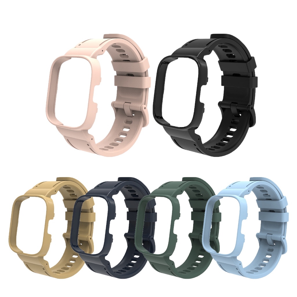 สําหรับ Redmi Watch 3 Active สายซิลิโคน สําหรับ Xiaomi Redmi Watch 3 สร้อยข้อมือ สายรัดข้อมือ + เคส PC ป้องกัน