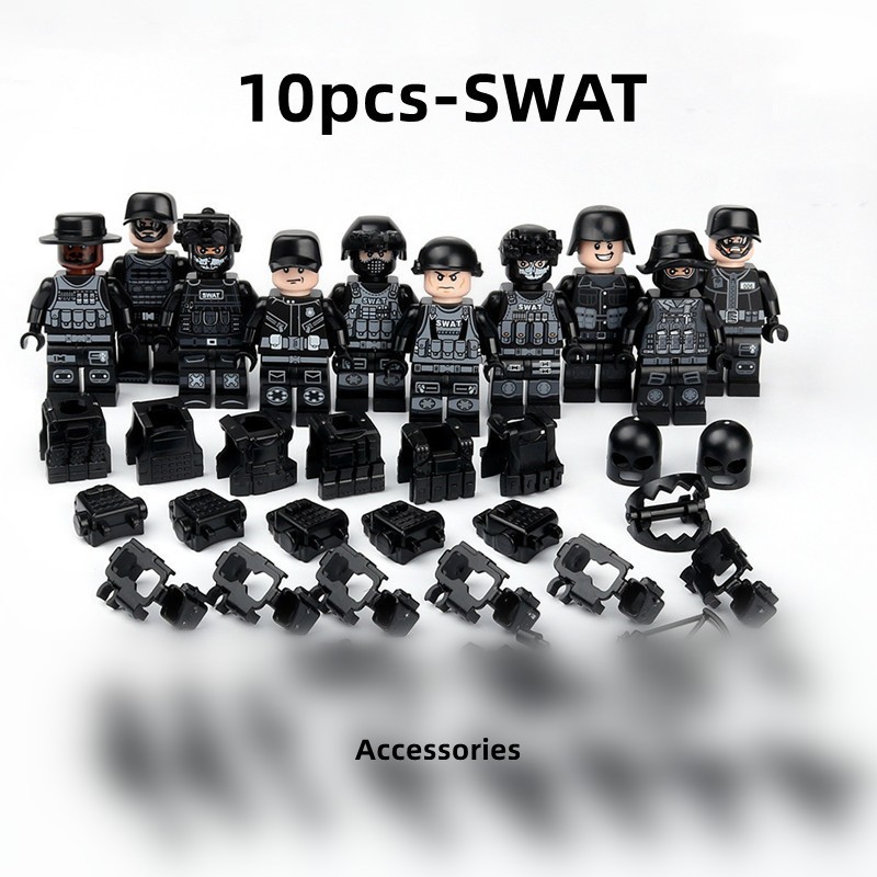 ของเล่นเด็ก ตัวต่อทหาร Ops Policeman Commando Jungle desert ลายพราง S082