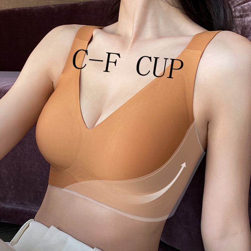 【Japan SUJI bra】ชุดชั้นในสตรี คัพใหญ่ ไร้รอยต่อ เต้านมใหญ่ ขนาดเล็ก รับเต้านม ไม่มีแหวนเหล็ก ป้องกันการหย่อนคล้อย40/42/44C-F