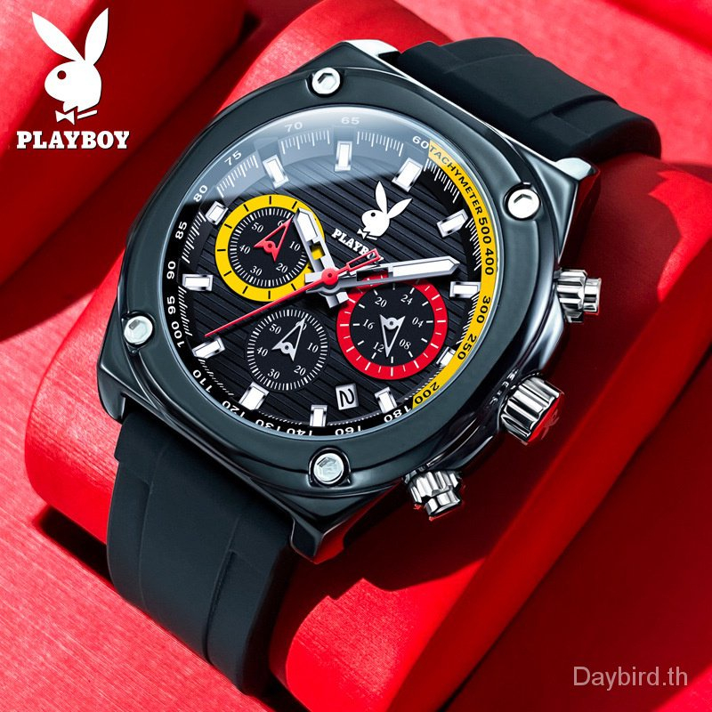 Playboy Brand Watch (ของแท้ + กล่องของแท้) 3060 นาฬิกาข้อมือควอตซ์ กันน้ํา ระดับไฮเอนด์ สําหรับผู้ชาย