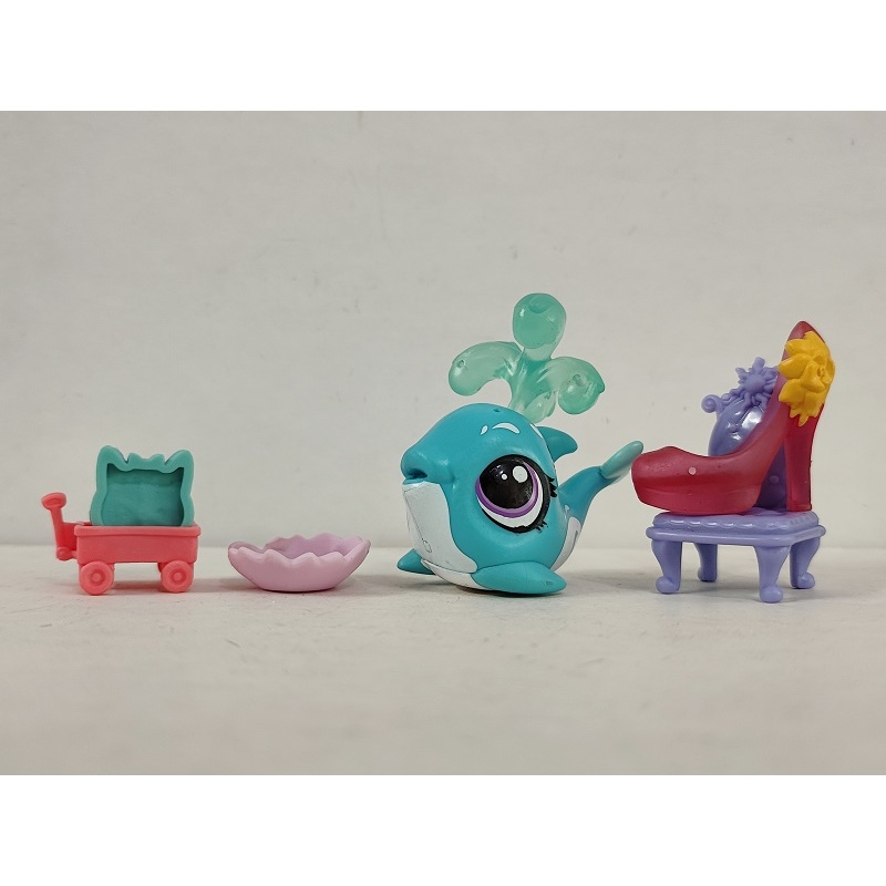 LPS Toy Littlest Pet Shop ปลาโลมาสีฟ้า #970 W/Accessories ของเล่นน่ารักสําหรับของขวัญเด็ก