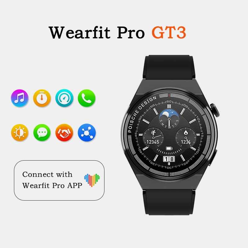 Wearfit PRO สมาร์ทวอทช์ GT3MAX เชื่อมต่อบลูทูธ สั่งการด้วยเสียง บอกตําแหน่ง GPS