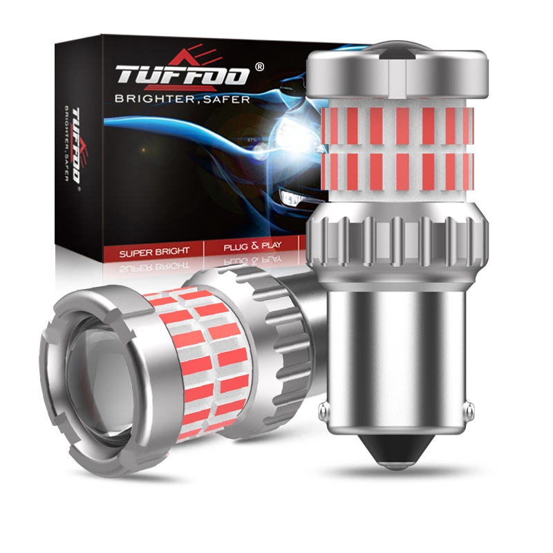 Tuffoo 1156 Ba15s P21w หลอดไฟ LED สําหรับไฟท้ายรถ/ไฟเบรคหยุด/ไฟจอด - สีแดง (12V/2 ชิ้น)