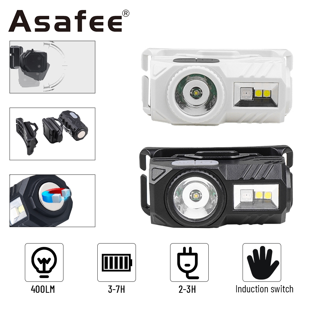 Asafee X22 สวิตช์เซนเซอร์ไฟหน้า LED 9 โหมด กันน้ํา ชาร์จแบตเตอรี่ในตัว