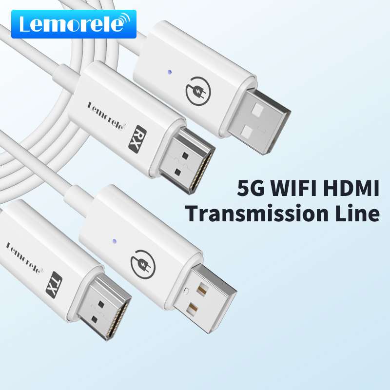 Lemorele P100 HDMI to HDMI 5G WIFI สายแปลงข้อมูลสาย 3D 4K 1080P ชายชายสำหรับโปรเจคเตอร์ LCD