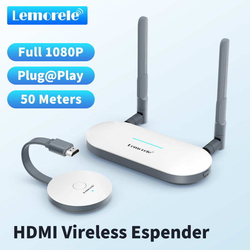 Lemorele G52R1 HDMI port Wireless Transmitter and Receiver ระยะทาง 50 เมตร 1080P@60HZ HDMI/VGA Exten