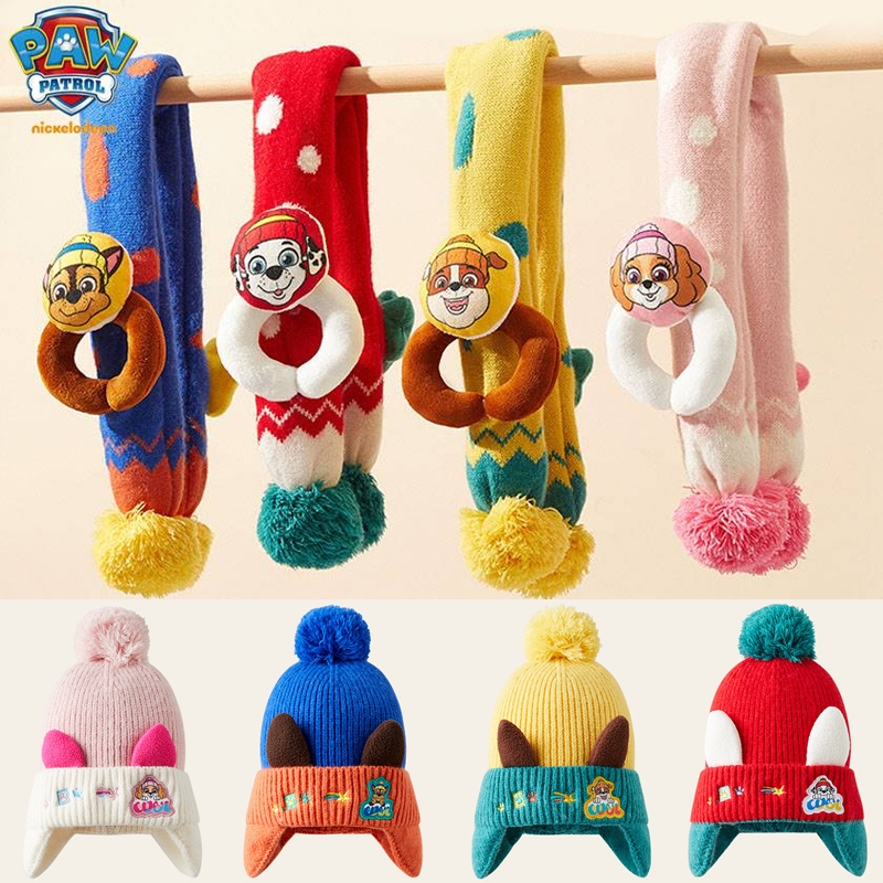 ของแท้ PAW Patrol ผ้าพันคอเด็กทุกวัน Archie กรวดขนาดเล็ก Paws Make Great Contributions ชายหญิงผ้าพันคอที่อบอุ่น