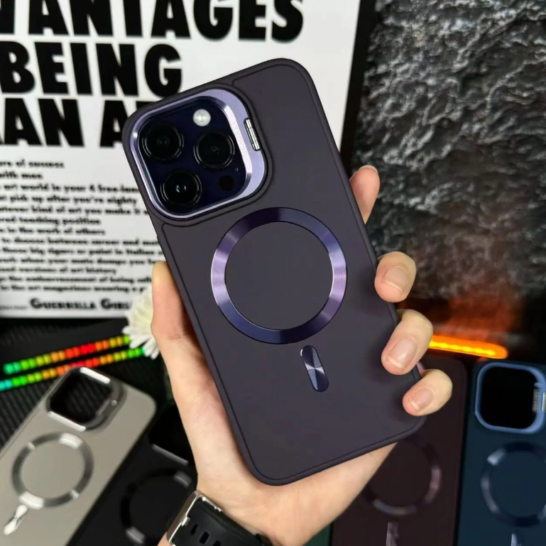 【Bracket hard case/Black】เคส compatible for iPhone 11 12 13 14 15 pro max case
